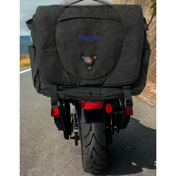 Triumph Motorcycles Victorinox Black Nylon Messenger Pack Bag New Fast Shipping